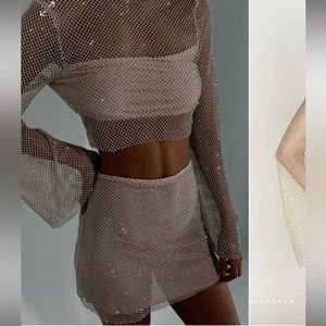 Meshki Diamante Mesh Set - Cream